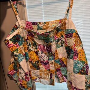 Pilcro Multicolor Patchwork Blouse